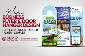 design a modern business flyer, leaflet, dl flyer and door hanger
