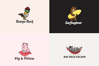 draw a modern minimalist cartoon logo and mascot design