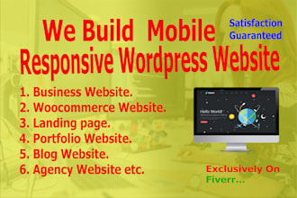 create wordpress landing page and wordpress blog website