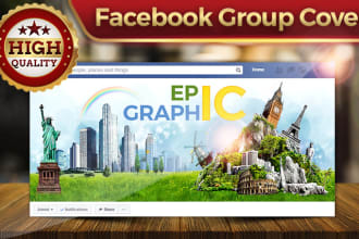 design a facebook group cover in high quality