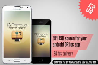 design splash screen for android or iphone app