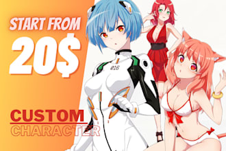 create amazing anime couple illustration for your oc or