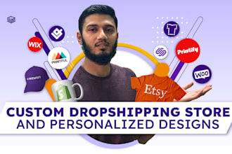 create a merch dropshipping shopify store and designs