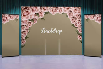 design backdrop, step, and repeat, banner for the event