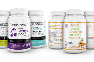 design product label and product packaging with mockup