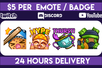 create custom twitch emotes and sub badges in cute chibi style