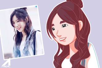 draw cartoon potrait with my style