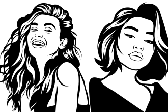 draw detailed vector art portrait from your photo in 5 hours