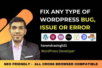 fix wordpress issues, errors, and bugs in 24 hours
