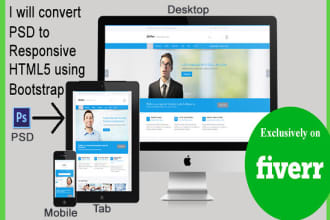 convert PSD to HTML5 responsive using bootstrap