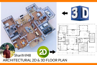 make a beautiful architect floor plans 2d or 3d