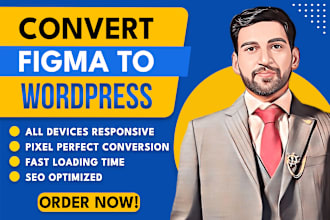 convert xd, psd, wix, squarespace, figma to wordpress