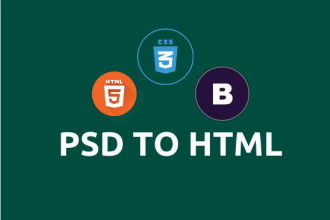 convert psd to html css responsive bootstrap