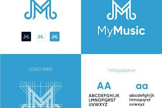 design dj, music band, typography logo