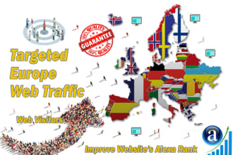send organic targeted web traffic visitors from europe
