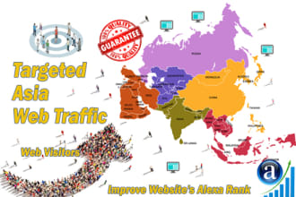 send organic targeted web traffic visitors from asia
