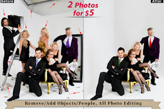 add or remove object, people, do photoshop editing, photo manipulation