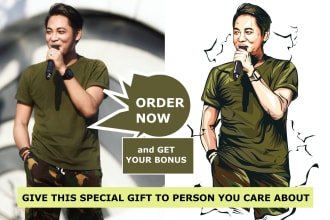 draw stunning illustration cartoon for a birthday present
