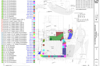 provide detailed earthworks estimate with 3d mapping of cut and fill