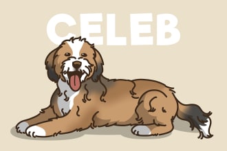 draw a cute cartoon portrait of your pet dog