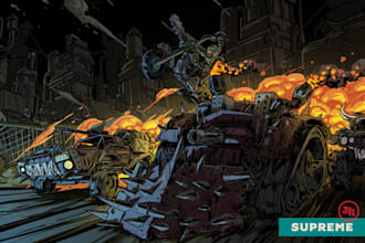 make illustration in american comic style