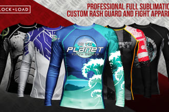 design full sublimation custom rash guard, mma, and fight apparel