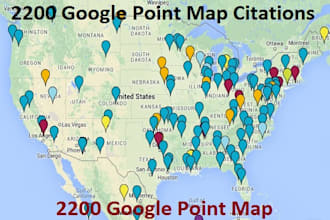 create 8000 google point map citations