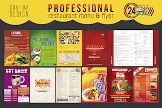 provide professional restaurant menu, set menu or flyer