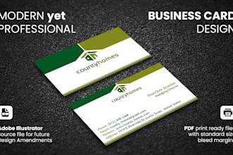 design aesthetic and professional business card