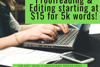 proofread and edit your manuscript or document
