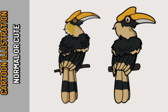 make digital animal cartoon illustration