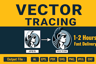 do manual vector tracing and logo to vector ai eps svg
