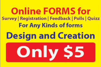 create any online forms to registration or survey