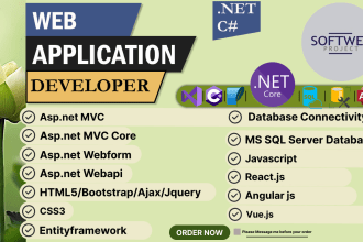 develop web applications in asp dot net mvc and  mvc core
