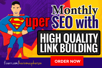 provide a full monthly SEO service with high quality link building