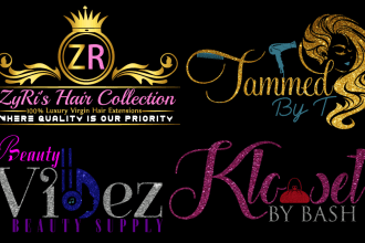 do hair extension,salon,cosmeticsand beauty bar logo