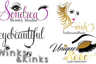 hair and eyelashes logo for your business