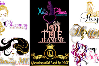 do hair salon and hair extension logo