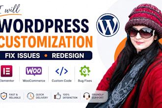 edit wordpress, customize, fix, update and redesign website