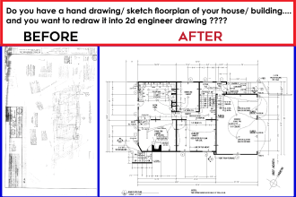 convert pdf sketch architectural drawing in autocad one day