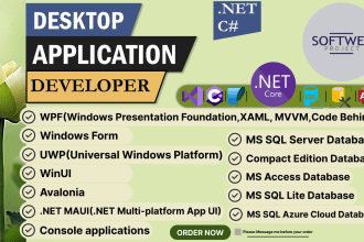 develop desktop applications with csharp, wpf, uwp, winforms