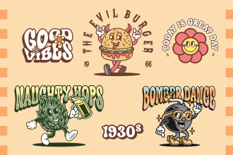 create retro vintage cartoon mascot illustration logo