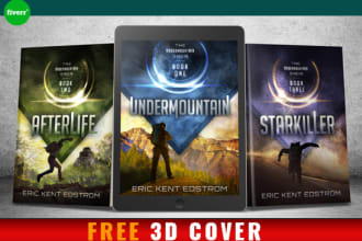 design professional fiction book  cover with free 3d