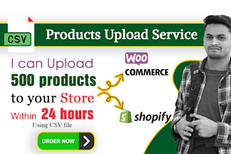 edit CSV file and import your products on shopify store