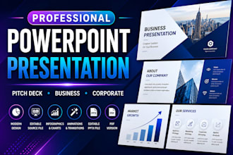 a professional powerpoint presentation, pitch deck or keynote