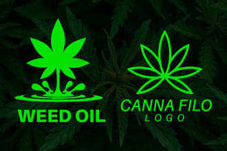 make modern cannabis hemp natural cbd oil logo  for you