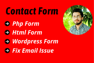 develop and fix php contact form, html form, wordpress form