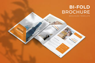 design bifold brochure, z fold brochure, business brochure or company profile
