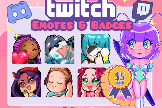 draw custom twitch  discord emotes or sub badges
