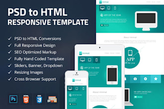 convert psd to html responsive using bootstrap